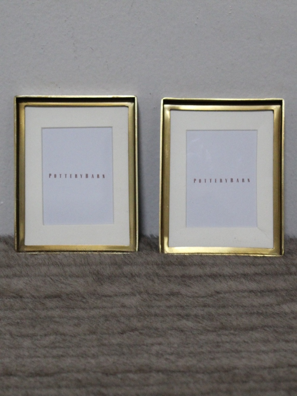 Pottery Barn.  Brass Modern Picture Photo Frame.  Sz. 4".  Set of 2.  Open Box.